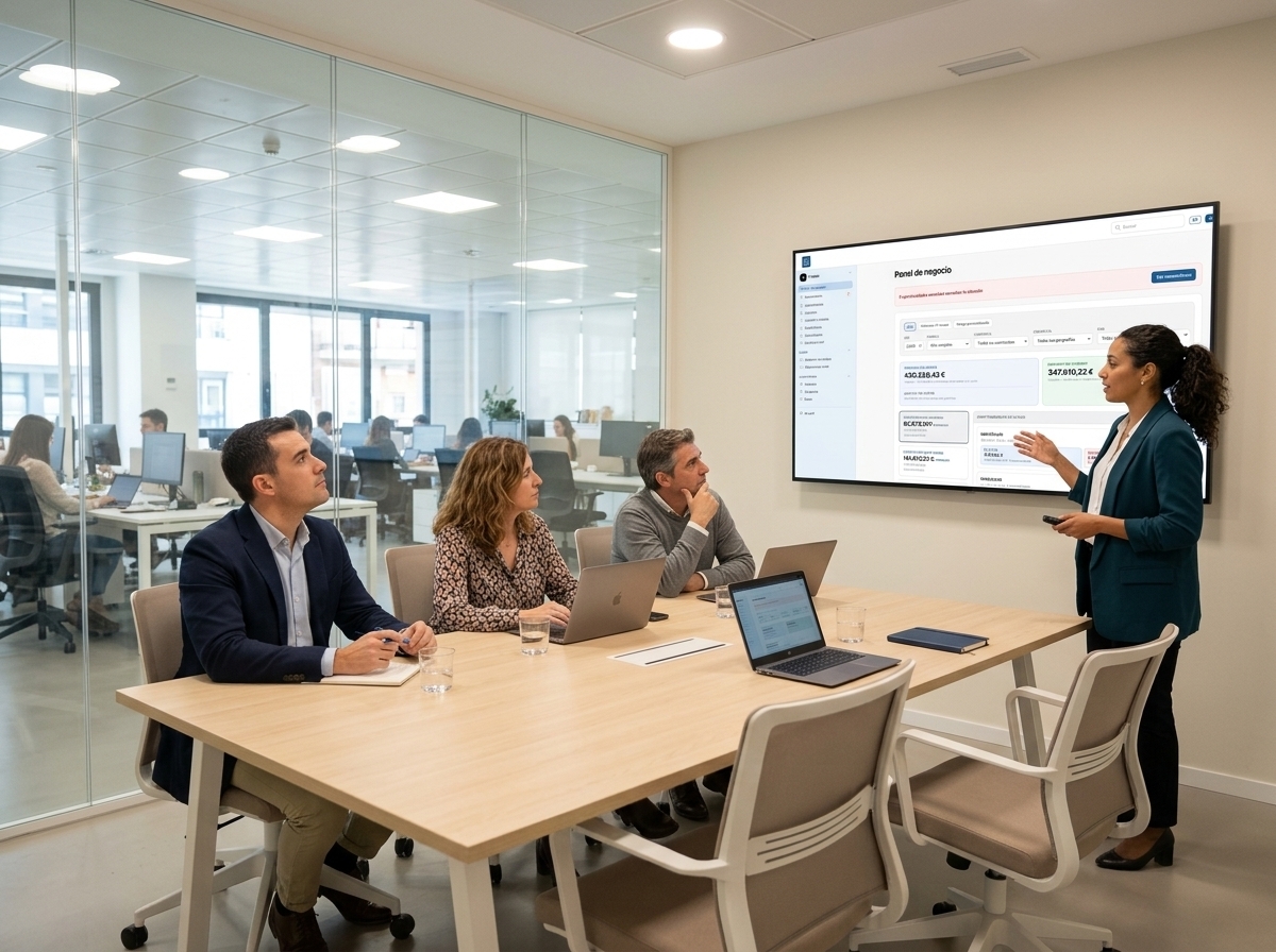 Small business team of four people